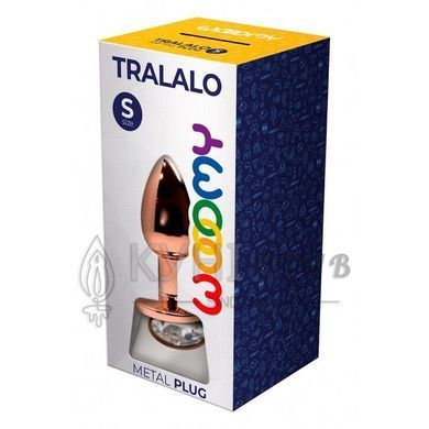 Металлическая анальная пробка Wooomy Tralalo Rose Gold Metal Plug Size M, диаметр 3,4 см, длина 8 см 105412 фото