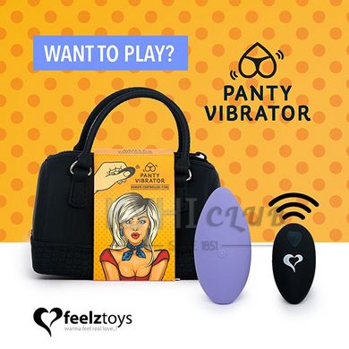 Вібратор в трусики FeelzToys Panty Vibrator Purple з пультом ДК, 6 режимів роботи, сумочка-чохол 108610 фото