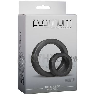 Набір ерекційних кілець Doc Johnson Platinum Silicone The C-Rings Charcoal (м'ята упаковка) 102757 фото