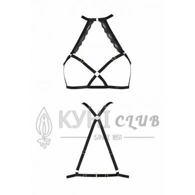 Портупея из стреп с кружевом Lorry Bra black XXL/XXXL &mdash; Passion Exclusive: стринги в комплекте 104376 фото