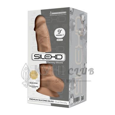 Фалоімітатор SilexD Tomas Caramel (MODEL 1 size 9in), двошаровий, силікон+Silexpan, діаметр 4,9см 102849 фото