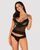 Полупрозрачный набор с украшениями Obsessive Ivannes top & thong 2XL/3XL, черный, топ и танга 105269 фото