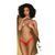 Трусики-тонг Penthouse Dangerous Darling M/L Red, мереживо, висока посадка, виріз спереду, бантик 104474 фото
