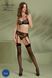 Комплект Passion LEAFA SET black, XXL/XXXL, мереживо+сітка, бюстгальтер на кісточках, стрінги, пояс 108533 фото 6