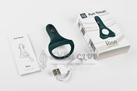 Подвійне ерекційне кільце Magic Motion Fun Town Rise Turquoise, керування зі смартфона 103644 фото