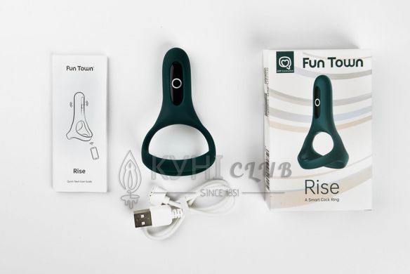 Подвійне ерекційне кільце Magic Motion Fun Town Rise Turquoise, керування зі смартфона 103644 фото