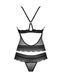 Полупрозрачный набор с украшениями Obsessive Ivannes top & thong 2XL/3XL, черный, топ и танга 105269 фото 6
