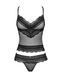 Полупрозрачный набор с украшениями Obsessive Ivannes top & thong 2XL/3XL, черный, топ и танга 105269 фото 5