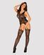 Бодистокинг Obsessive Bodystocking F237 S/M/L, растительное плетение, имитация чулок 105217 фото 3