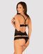 Полупрозрачный набор с украшениями Obsessive Ivannes top & thong 2XL/3XL, черный, топ и танга 105269 фото 2