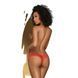 Трусики-тонг Penthouse Dangerous Darling M/L Red, мереживо, висока посадка, виріз спереду, бантик 104474 фото 2