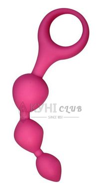 Анальные шарики Alive Triball Pink, силикон, макс. диаметр 2см 101373 фото