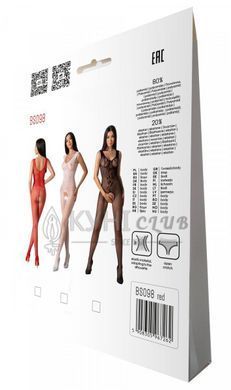Бодістокінг з крилами Passion BS098 One Size, red, середня сітка, відкритий доступ 106953 фото