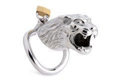 Клітка для пеніса Master Series: Tiger King Cock Cage With Lock, три кільця, замок, три ключі 106807 фото