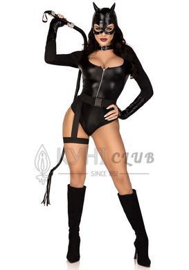 Эротический костюм кошечки Leg Avenue Fierce Feline XS, боди, пояс с подвязкой, маска кошки 107244 фото