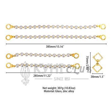 Перлинні наручники та поножі LOCKINK Pearl Handcuffs & Anklecuffs 110068 фото