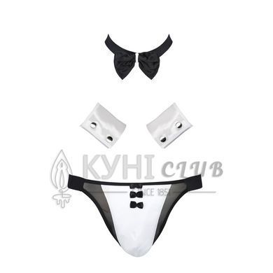 Комплект еротичної чоловічої білизни Passion 036 ALFRED L/XL Black, труси, комірець, манжети 105556 фото