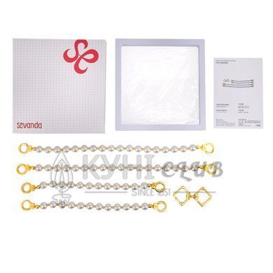 Перлинні наручники та поножі LOCKINK Pearl Handcuffs & Anklecuffs 110068 фото