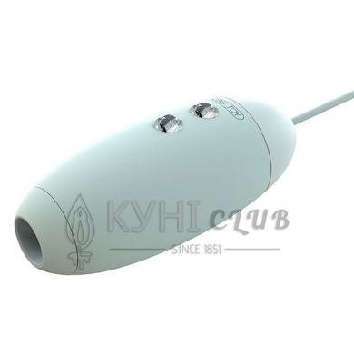 Вакуумный стимулятор с виброяйцом 2-в-1 KisToy Miss VV Cyan 100592 фото