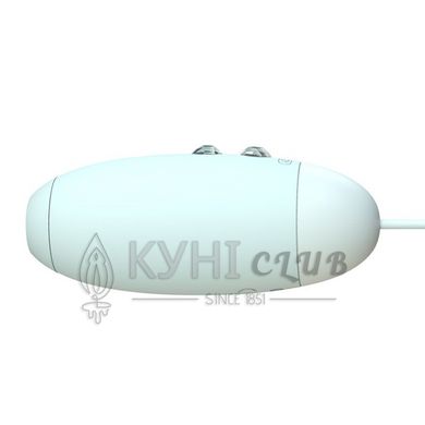 Вакуумный стимулятор с виброяйцом 2-в-1 KisToy Miss VV Cyan 100592 фото