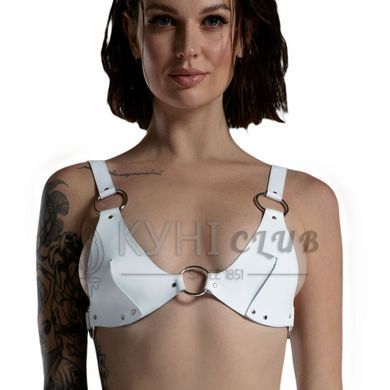 Ліф з натуральної шкіри Feral Feelings - Bikini Top White 107438 фото