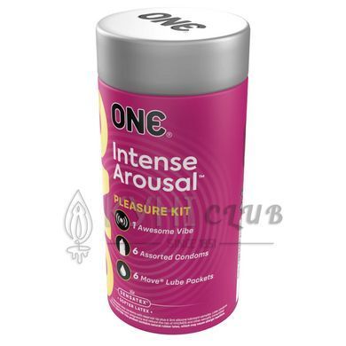 Подарочный набор ONE Intense Arousal, в комплекте 6 презервативов, 6 саше с лубрикантом, виброкольцо 109850 фото
