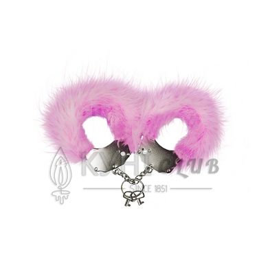 Наручники металлические Adrien Lastic Handcuffs Pink с розовой пушистой отделкой 101386 фото