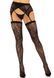 Комплект Leg Avenue Lace thigh highs & garterbelt, One Size, чорний, панчохи та пояс з пажами 110091 фото 1