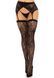 Комплект Leg Avenue Lace thigh highs & garterbelt, One Size, чорний, панчохи та пояс з пажами 110091 фото 2