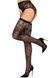 Комплект Leg Avenue Lace thigh highs & garterbelt, One Size, чорний, панчохи та пояс з пажами 110091 фото 3