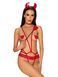 Еротичний костюм чортика зі стреп Obsessive Evilia teddy red L/XL 105685 фото 1