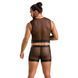 Комплект мужского белья на шнуровке Passion 053 SET WILLIAM XXL/XXXL Black, жилет, боксеры 105606 фото 4