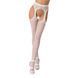 Мереживні колготки-бодістокінги Passion S014 One Size, White, імітація панчіх та пояса з гартерами 100795 фото 1