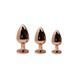 Металлическая анальная пробка Wooomy Tralalo Rose Gold Metal Plug Magenta S диаметр 2,8см, длина 7см 105413 фото 3