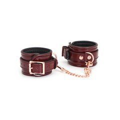 Шкіряні наручники Liebe Seele Wine Red Wrist Cuffs, знімний ланцюжок-кріплення 107454 фото