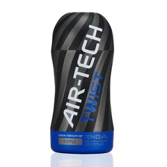 Мастурбатор Tenga Air-Tech Twist Ripple Blue зі змінною тугістю обхвату, ефект глибокого мінету 108927 фото