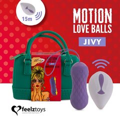 Вагинальные шарики с массажем и вибрацией FeelzToys Motion Love Balls Jivy с пультом ДУ, 7 режимов 108612 фото