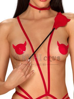 Ляскалка-чортик під лак Obsessive Evilia crop, red 105686 фото