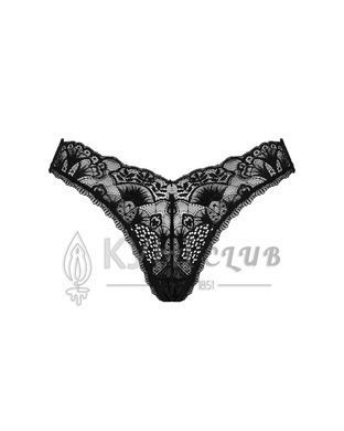Кружевные стринги Obsessive Donna Dream thong XS/S Black, низкая посадка 106641 фото