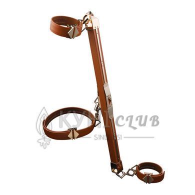 Фиксатор-распорка LOCKINK Adjustable Spreader Bar Set, коричневый, кожаный, ремни для шеи, рук/ног 110011 фото
