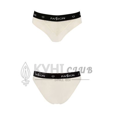 Трусики з широкою гумкою і мереживом Passion PS001 PANTIES L, ecru 102158 фото