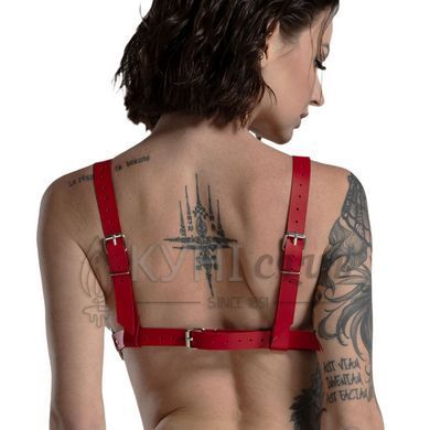 Ліф з натуральної шкіри Feral Feelings - Bikini Top Red 107439 фото