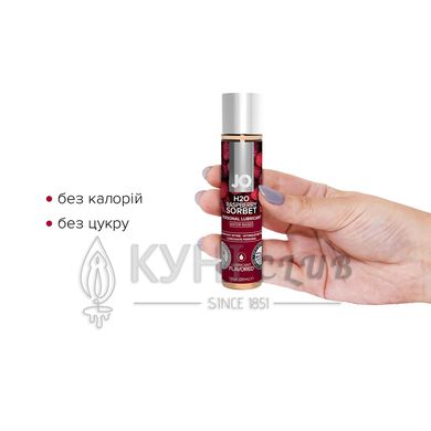 Змазка на водній основі JO H2O — Raspberry Sorbet (30 мл) без цукру, рослинний гліцерин 108963 фото