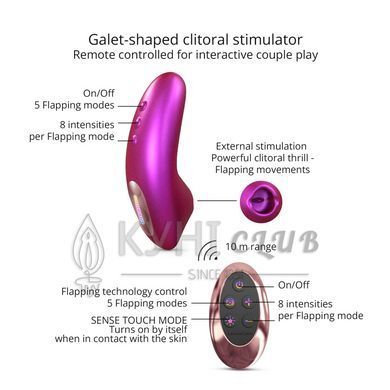Вакуумний кліторальний стимулятор Love To Love DREAMER &ndash; IRIDESCENT BERRY, пестощі язичком, пульт 110160 фото