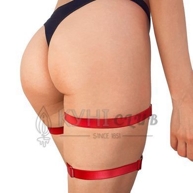 Гартеры на ногу из натуральной кожи Art of Sex - Kristina Leg Garters (2 шт), цвет Красный 105072 фото