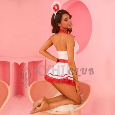 Еротичний костюм медсестри JSY &laquo;Спокусниця Надін&raquo; One Size, сукня, пояс, обруч, трусики 108392 фото