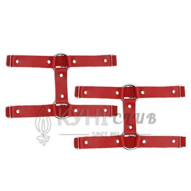 Гартеры на ногу из натуральной кожи Art of Sex - Kristina Leg Garters (2 шт), цвет Красный 105072 фото