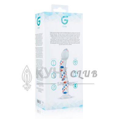 Скляний дилдо з вигинами і малюнком Gildo Glass Dildo No. 3 102325 фото