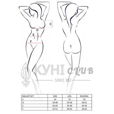 Костюм зайки MALLOY SET S/M - Passion, трусики, топик и ушки 101552 фото