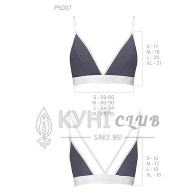Спортивный топ с двойными бретелями Passion PS007 TOP dark grey, size L 102270 фото